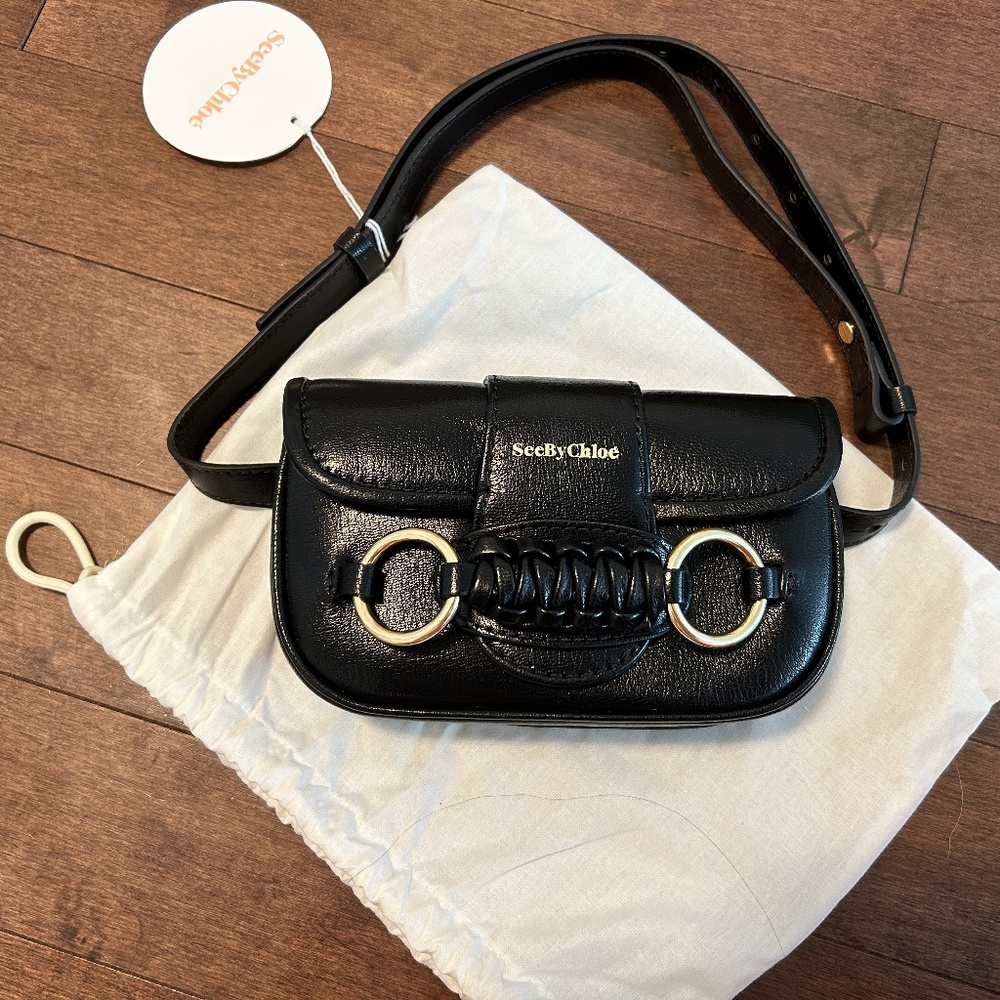 Saddie Belt Bag in Black by See By Chloe